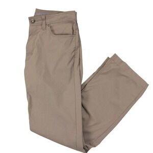 Prana Brion Pants Mens 33X30 Brown Slim Fit Outdoors Hiking Trail Nylon Stretch